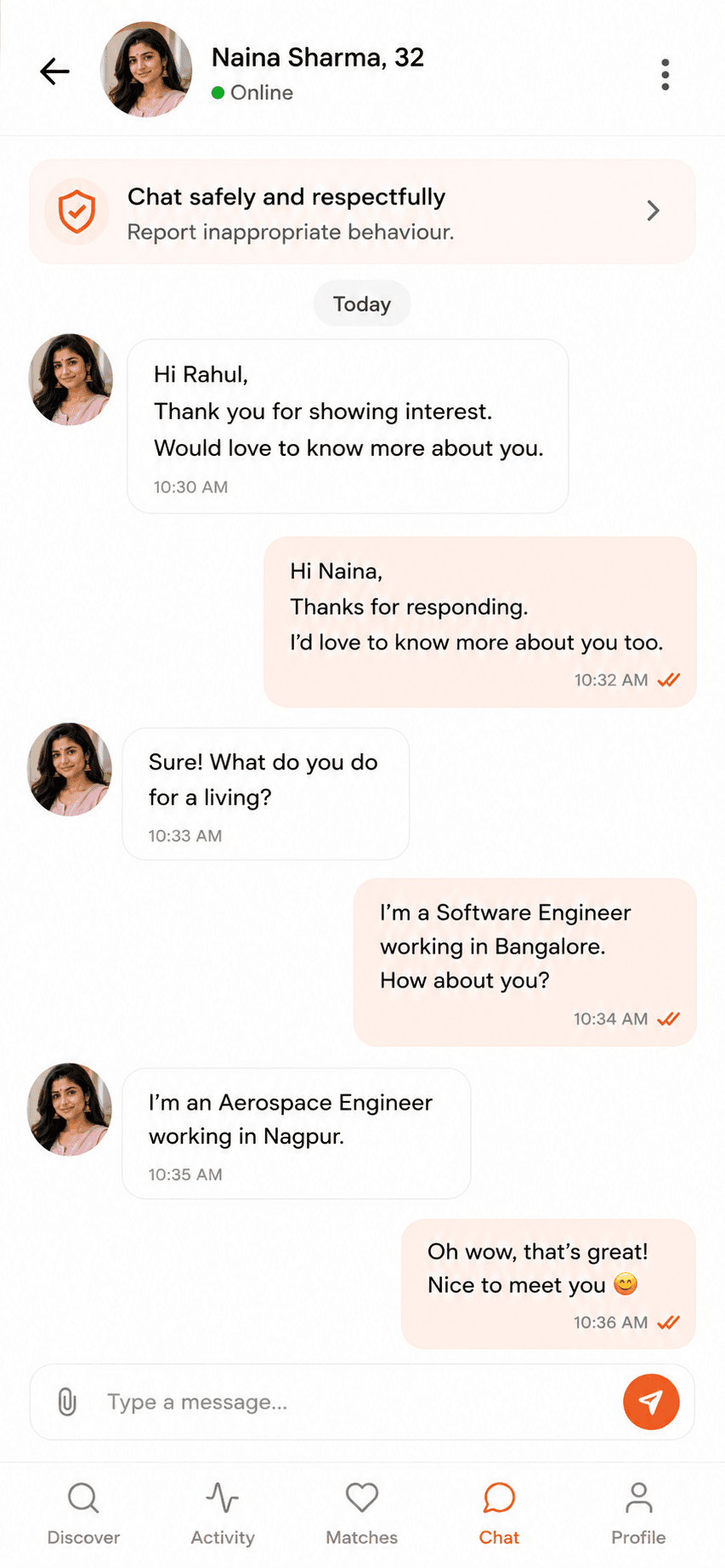 StarVivah Chat screen