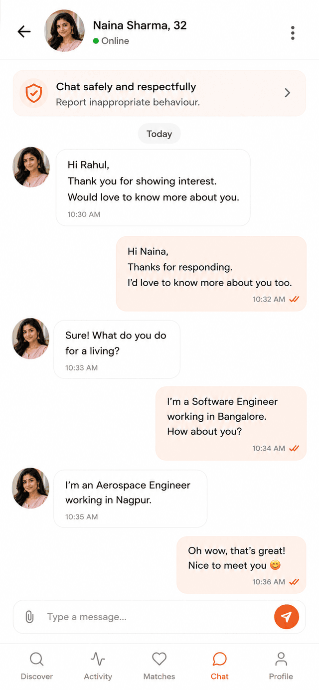 StarVivah Chat screen